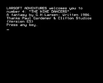 Nine Dancers, The - Adventure 4 (1986)(Larsoft)[h TSTH] screen shot game playing